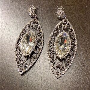 Elegant Silver Filigree Earrings Costume Jewelry